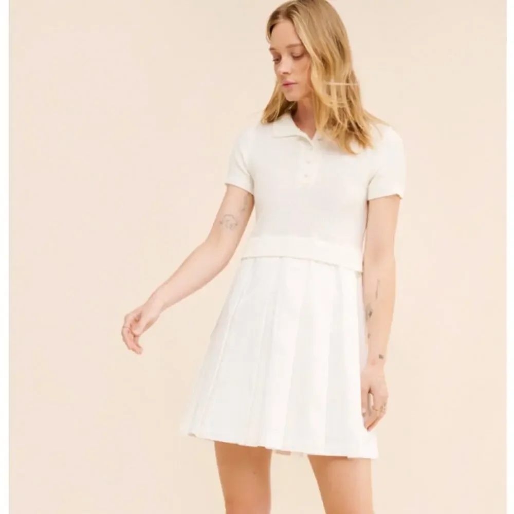 Flat White Anthropologie Twofer Tennis Dress Preppy Country Club Size XS